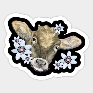 Daisy Cow Sticker